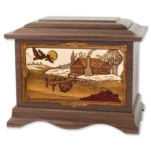 Rustic Paradise Wood Urn