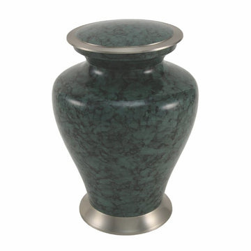 Gray Marble Metal Alloy Urn