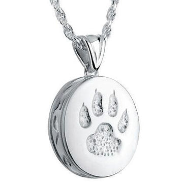 Round Cat Paw Pet Cremation Jewelry