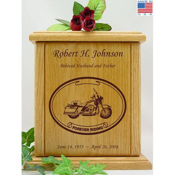 Born to Ride Motorcycle Wood Urn for Him