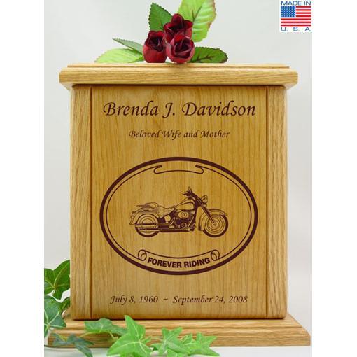 Born to Ride Motorcycle Wood Urn for Her