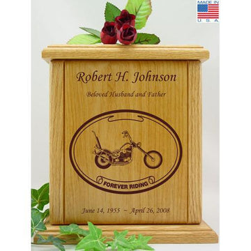 Born to Ride Motorcycle Wood Urn - Chopper