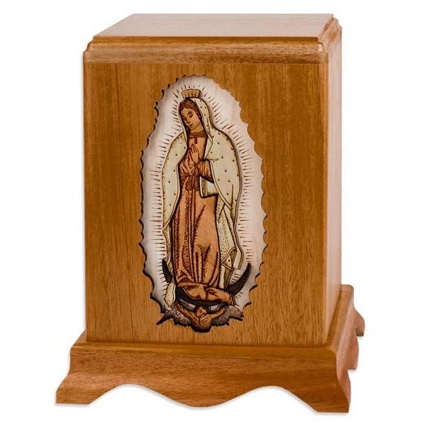 Our Lady of Guadalupe Wood Urn