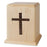Cross Inlaid Wood Urn