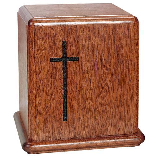 Cross Wood Urn