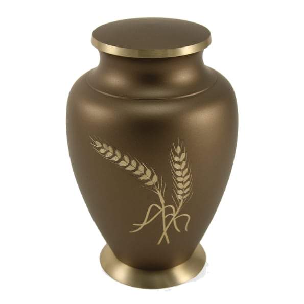 Aria Wheat Solid Brass Urn