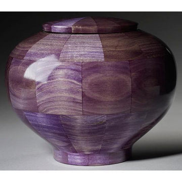 Steve Shannon Wood Adult Urn #21 Peony Purple