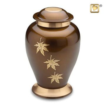 Falling Leaves Tribute Solid Brass Urn