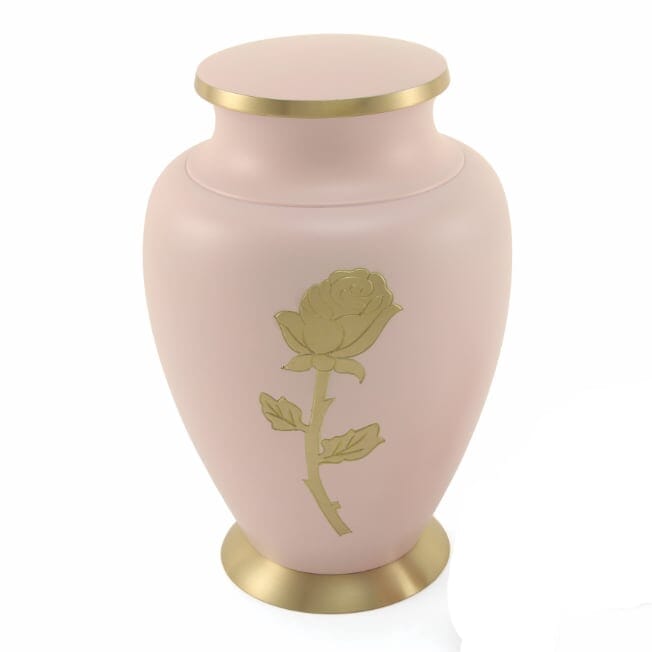 Aria Rose Solid Brass Urn