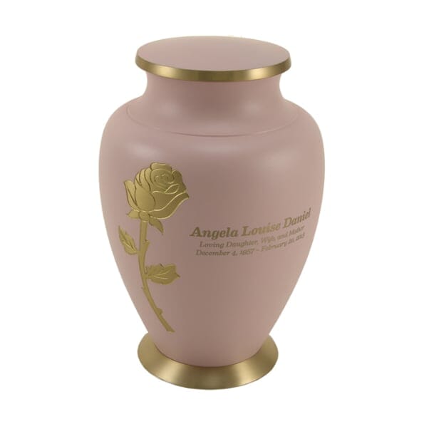 Aria Rose Solid Brass Urn