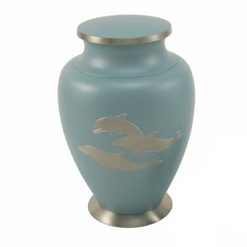 Aria Dolphin Solid Brass Urn
