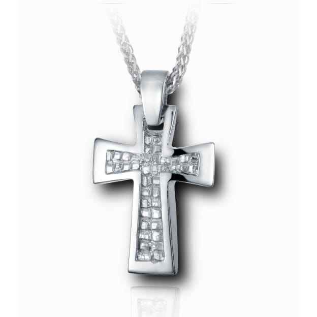 Nugget Cross Cremation Necklace