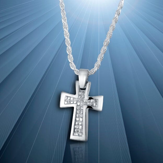 Nugget Cross Cremation Necklace