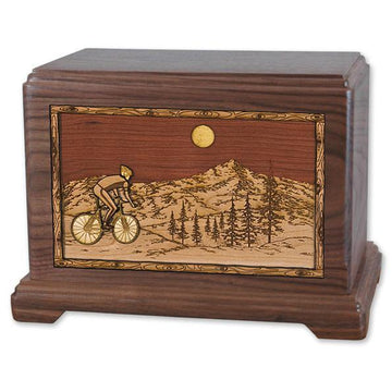 bicycle wood urn