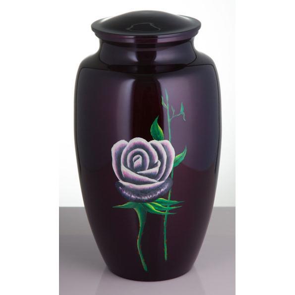 Burgundy Hand Painted Rose Urn