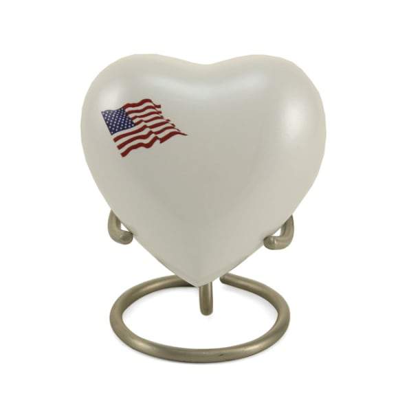 Classic Color Flag Heart Keepsake Urn