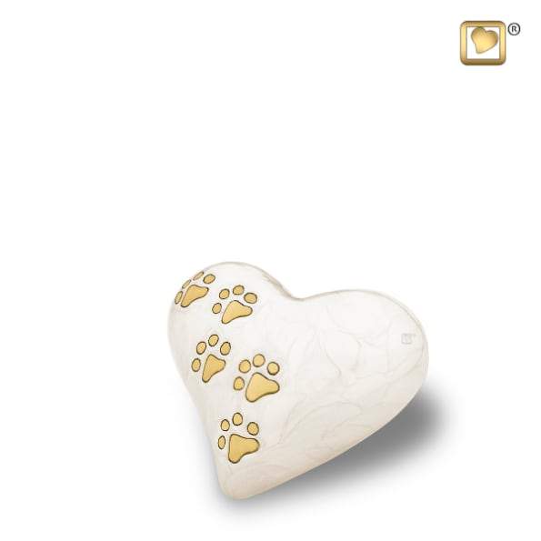 Heart Pet Pearlescent White Urns