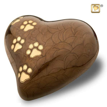 Heart Pet Pearlescent Bronze Urn