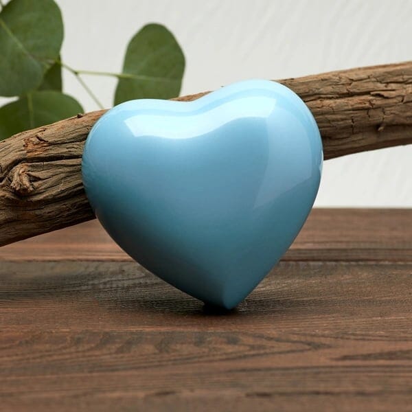 Urna infantil Arielle Heart en azul perla