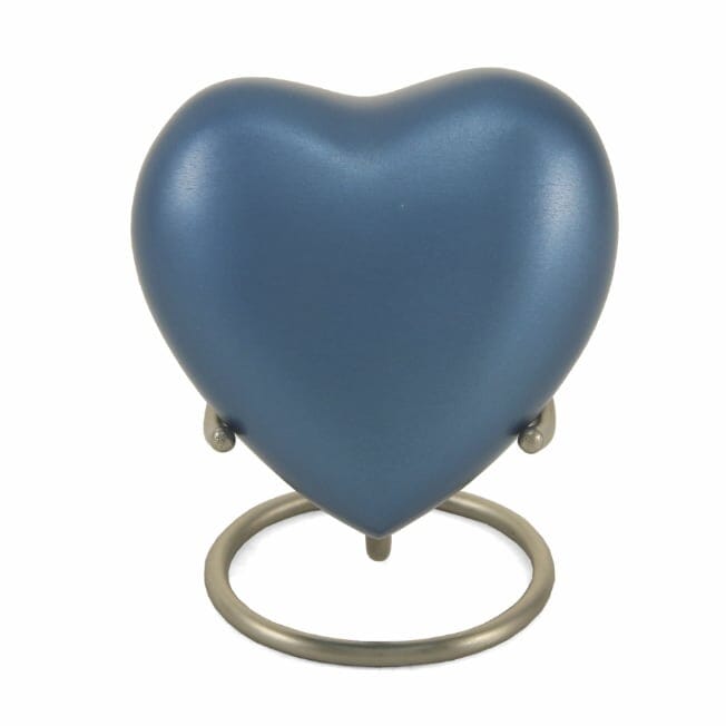Recuerdo de corazón de latón y aluminio azul Monterey