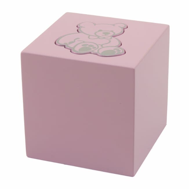 Rosa Teddybär-Urne für Kleinkinder