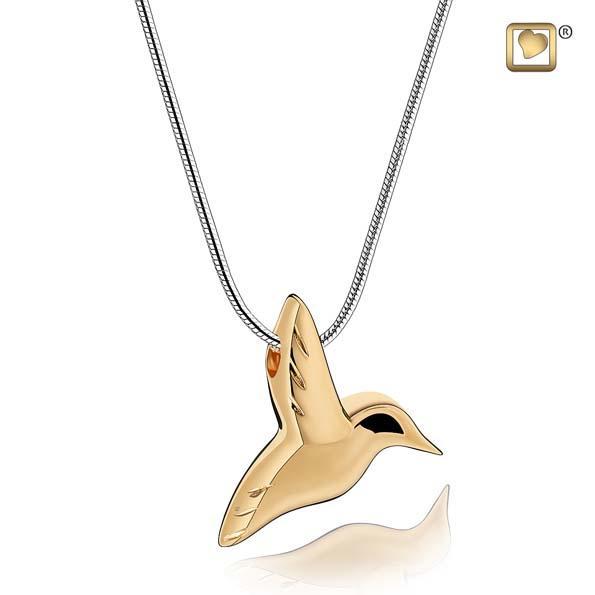 Cremation Pendant Hummingbird Gold Vermeil