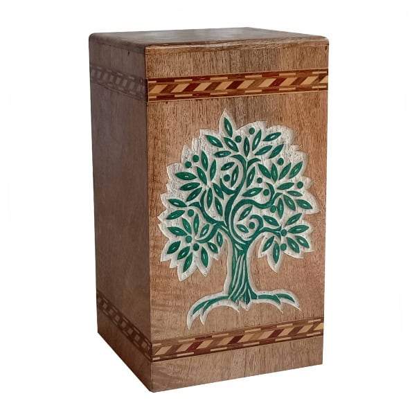 Wooden Urn - Colored Tree of Life