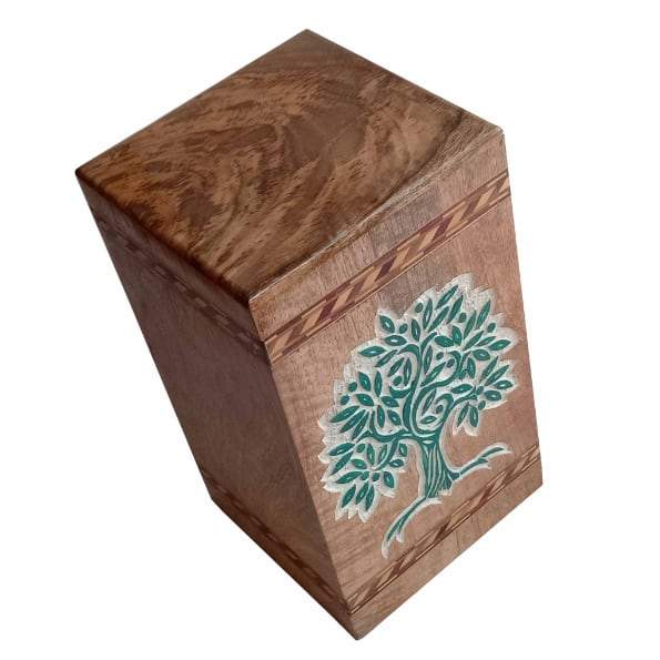 Wooden Urn - Colored Tree of Life